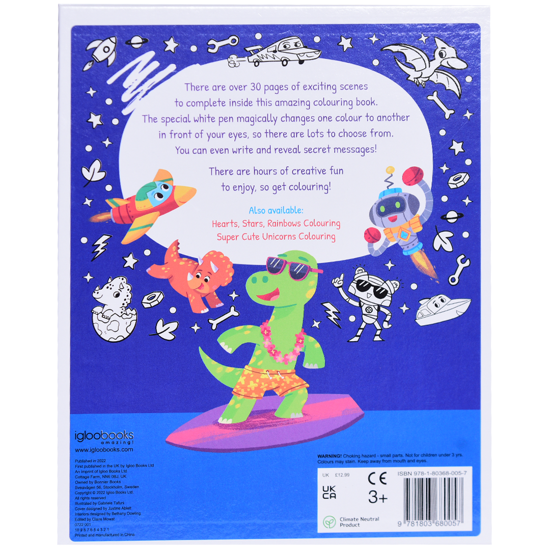 Robots, Racers, Dinosaurs Colouring