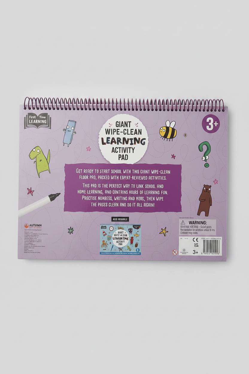 Gaint Wipe-Clean Learning Activity Pad 3+